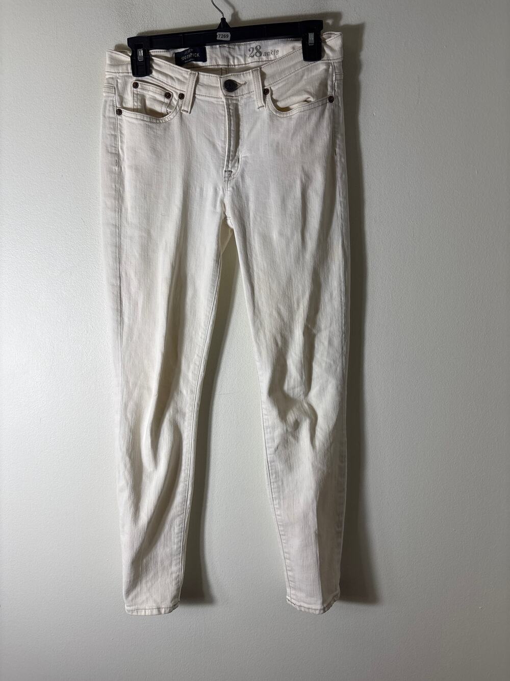 J.Crew Off White Toothpick Ankle Jeans Sz 28